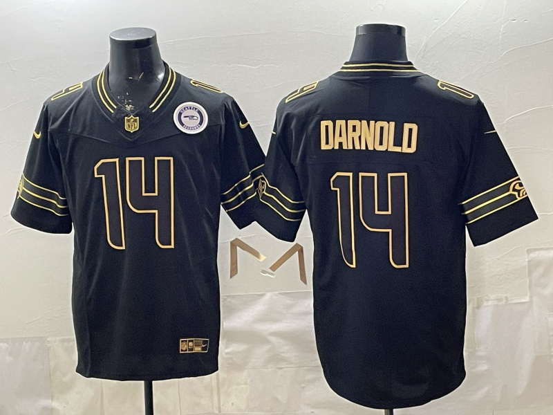 Men 2026 Seattle Seahawks #14 Darnold black Nike Limited NFL Jersey 001